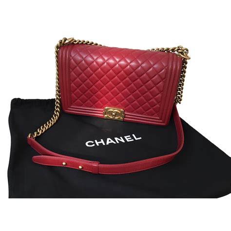 dark red chanel boy bag